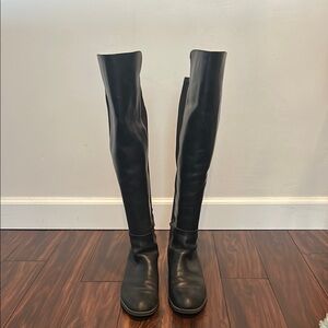 Lauren Ralph Lauren Black Over the Knee Leather Boots